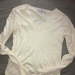 Plain white v neck sweater